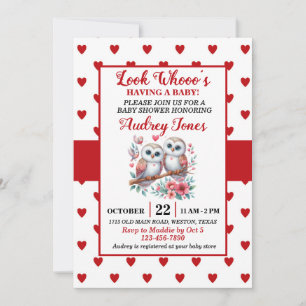 Look Whooo's Having a Baby  Invitation