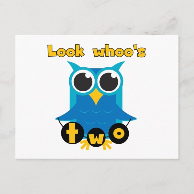 Look Whoo's 2 Birthday Tshirts and Gifts Postcard (Front)