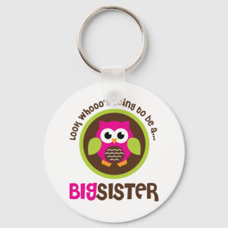 Look Whoos Going to be a Big Sister Owl Keychain