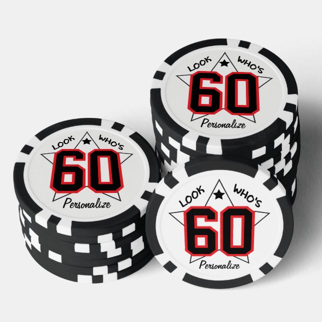 Look Who's 00 | 00th Birthday - Personalize Poker Chips (Stack)