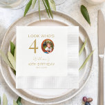Look Who's 10th 20th 30th 40th 50th 60th Birthday Napkin<br><div class="desc">Look Who's 10th 20th 30th 40th 50th 60th Birthday Napkins</div>