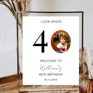 Look Who's 10th 20th 30th 40th 50th 60th Birthday Poster