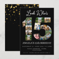 look who's 15 Photo Collage teen birthday