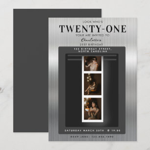Look Who's 21 Photo Booth 21st Birthday Party  Invitation