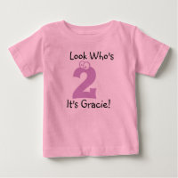 Look Who's 2 Customizable Birthday Tshirt