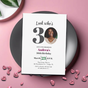 Look who's 30! Birthday Party Photo Invitation