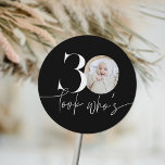Look Who's 30 Modern Simple Photo 30th Birthday Classic Round Sticker<br><div class="desc">Look Who's 30 Modern Simple Photo 30th Birthday Classic Round Sticker</div>