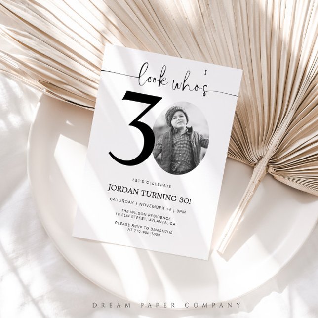 Look Who's 30 | Photo 30th Birthday Invitation (30th Birthday Invitation)