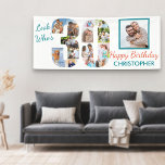 Look Who's 30 Photo Collage 30th Birthday Party Banner<br><div class="desc">Custom 30th birthday banner which you can personalize with a name and some of your favourite photos. The photo template displays your pictures in a photo collage which forms the number 30 as well as one main square picture. The design reads "look who's 30 .. Happy Birthday [your name]".</div>