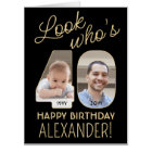 Look Who's 40 Black & Gold Giant 2 Photo Birthday