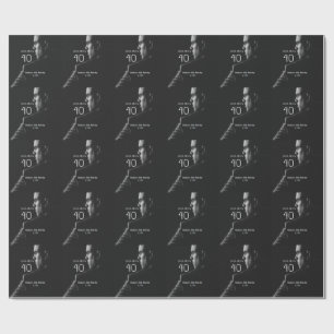 look who's 40th birthday photo man name est. year wrapping paper