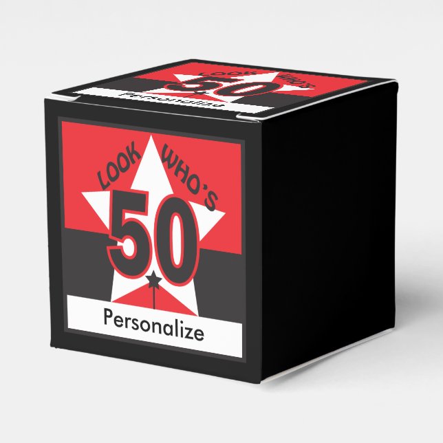 Look Who's 50 Birthday Favor Box (Front Side)