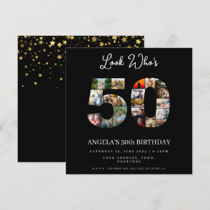 look who's 50 Customizable Photo Collage  Invitation