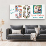 Look Who's 50 Photo Collage 50th Birthday Party Banner<br><div class="desc">Custom 50th birthday banner which you can personalize with a name and some of your favourite photos. The photo template displays your pictures in a photo collage which forms the number 50 as well as one main square picture. The design reads "look who's 50 .. Happy Birthday [your name]".</div>