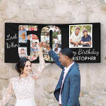 Look Who's 50 Photo Collage Black 50th Birthday Banner<br><div class="desc">Custom 50th birthday banner which you can personalize with a name and some of your favourite photos. The photo template displays your pictures in a photo collage which forms the number 50 as well as one main square picture. The design reads "look who's 50 .. Happy Birthday [your name]".</div>