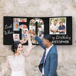 Look Who's 50 Photo Collage Black 50th Birthday Banner<br><div class="desc">Custom 50th birthday banner which you can personalize with a name and some of your favourite photos. The photo template displays your pictures in a photo collage which forms the number 50 as well as one main square picture. The design reads "look who's 50 .. Happy Birthday [your name]".</div>