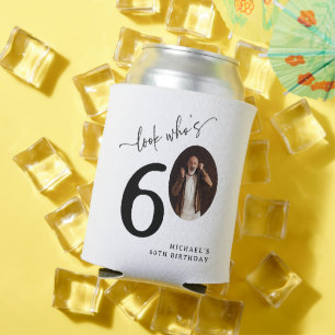 Look Who's 60! Modern Photo 60th Birthday Can Cooler