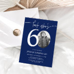 Look Who's 60 | Navy 60th Birthday Invite<br><div class="desc">Celebrate your milestone 60th birthday with timeless style using this navy blue Look Who’s 60 invitation! Featuring a sleek, modern design this blue invitation is perfect for those who prefer simplicity with a touch of elegance. Fully customizable, you can easily add your party details to create a personal and sophisticated...</div>