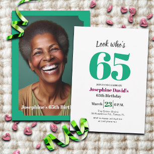 Look who's 65! Birthday Party Photo Invitation