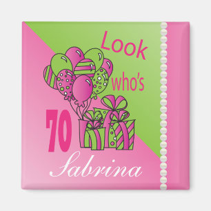Look Who's 70 70th Birthday Personalize Magnet