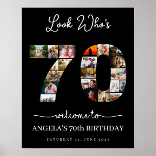 look who's 70 Customizable Photo Collage sign