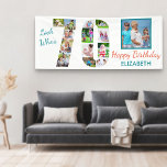 Look Who's 70 Photo Collage 70th Birthday Party Banner<br><div class="desc">Custom 70th birthday banner which you can personalize with a name and some of your favourite photos. The photo template displays your pictures in a photo collage which forms the number 70 as well as one main square picture. The design reads "look who's 70 .. Happy Birthday [your name]".</div>