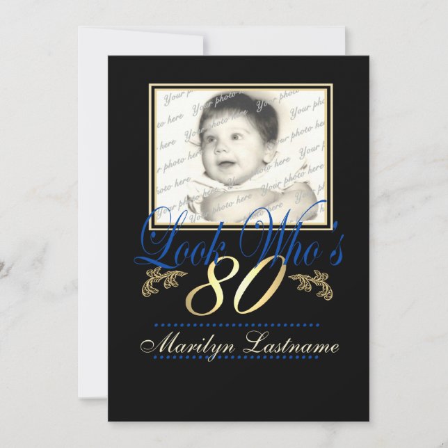 Look Who's 80 Photo Invitation (Front)