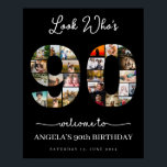 look who's 90 Customizable Photo Collage sign<br><div class="desc">Celebrate turning 90 with a custom photo montage poster from The Arty Apples. This personalized poster highlights treasured memories,  making it a special keepsake for a significant milestone birthday.</div>