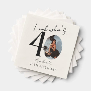 Look Who's Age - Personalized Milestone Birthday Napkin