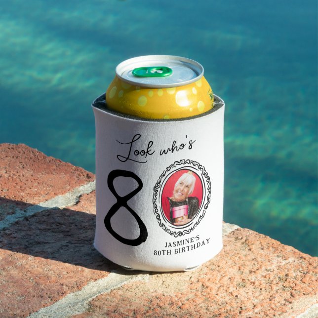 Look Who's Eighty Photo 80th Birthday Can Cooler (In Situ Pool)