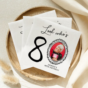 Look Who's Eighty Photo 80th Birthday Napkin