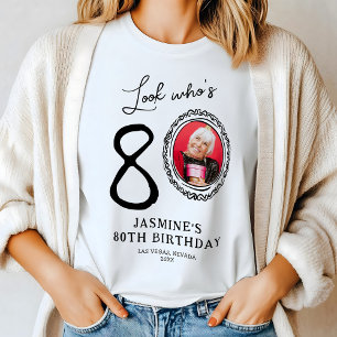 Look Who's Eighty Photo 80th Birthday Tri-Blend Shirt