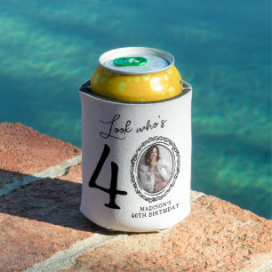 Look Who's Forty Photo 40th Birthday Can Cooler