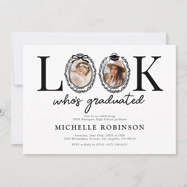 Look Whos Graduated Photo Graduation Party Invitation (Front)