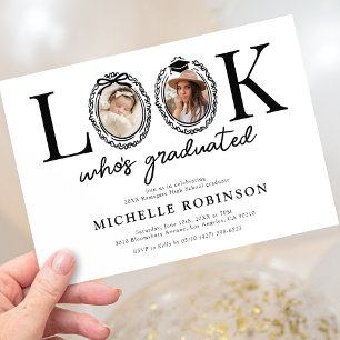 Look Whos Graduated Photo Graduation Party Invitation