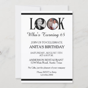 Look Whos Having A Birthday Invitation Photo