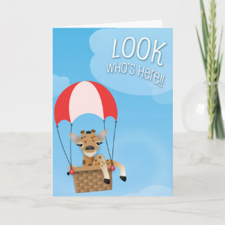Look Who's Here Baby Giraffe Card