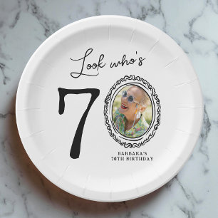 Look Who's Seventy Photo 70th Birthday Paper Plate