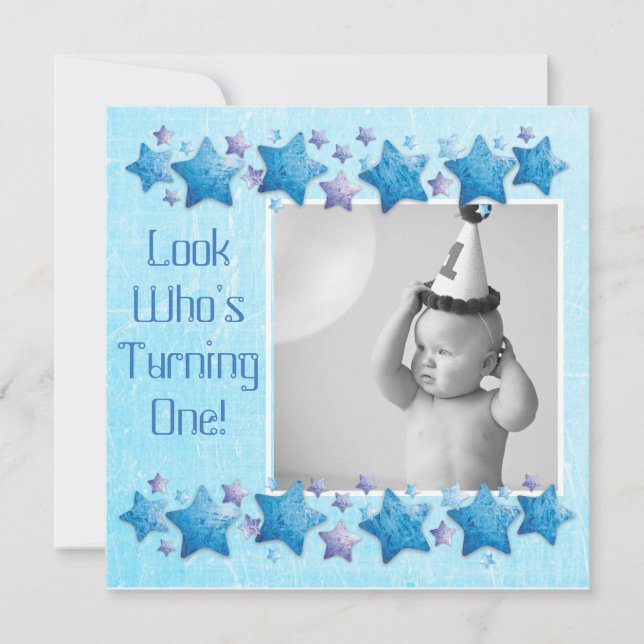 Look Who's Turning 1, First Birthday Invitation (Front)