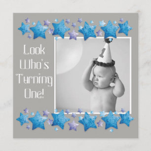Look Who's Turning 1, First Birthday Invitation