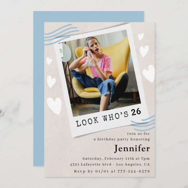  Look who's turning 26th birthday invitations (Front/Back)