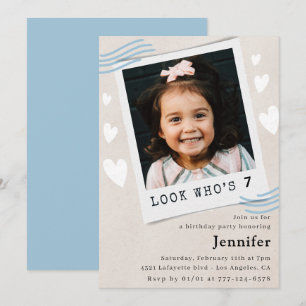  Look who's turning 7th birthday invitations