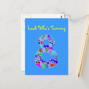 Look Who's Turning 8 Postcard
