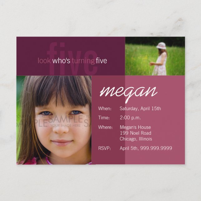 look who's turning five • Birthday Invitation (Front)