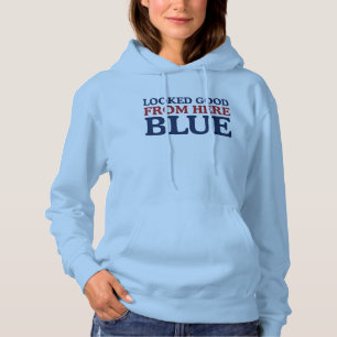 Looked Good From Here Blue Funny Baseball Mom Hoodie