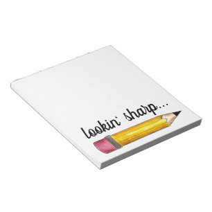 Lookin' Sharp Yellow #2 Pencil School Writing Notepad