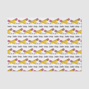 Lookin' Sharp Yellow #2 Pencil School Writing Tissue Paper