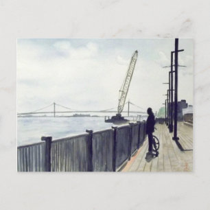 LOOKING AT CANADIAN SIDE POSTCARD