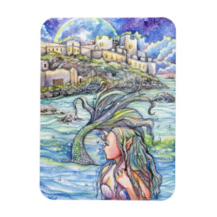 Looking Back Fantasy Mermaid Art Magnet