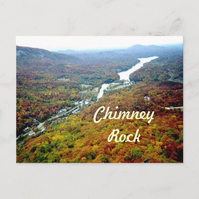 Looking Down from Chimney Rock Postcard (Front)